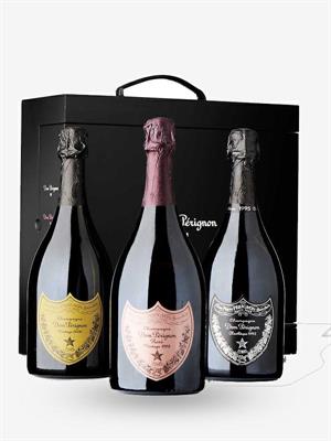 DOM PERIGNON COF.3 BOTT.P1 2000,ROSE'1998,OENOTHEQUE 95